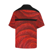 Load image into Gallery viewer, Men's Red Roses Black Stripe Hawaiian Shirt | JSFA - JSFA - Original Art On Fashion by Jenny Simon