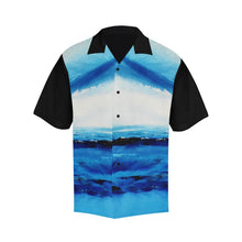 Load image into Gallery viewer, Men's Spellbound Blue Hawaiian Shirt Black Sleeves | JSFA - JSFA - Original Art On Fashion by Jenny Simon