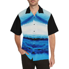 Load image into Gallery viewer, Men's Spellbound Blue Hawaiian Shirt Black Sleeves | JSFA - JSFA - Original Art On Fashion by Jenny Simon