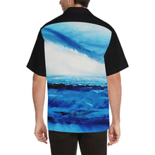 Load image into Gallery viewer, Men's Spellbound Blue Hawaiian Shirt Black Sleeves | JSFA - JSFA - Original Art On Fashion by Jenny Simon