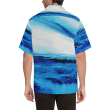 Load image into Gallery viewer, Men's Spellbound Light Blue White Hawaiian Shirt | JSFA - JSFA - Original Art On Fashion by Jenny Simon