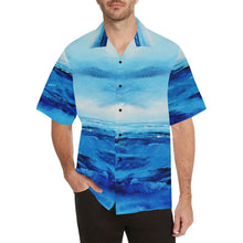 Load image into Gallery viewer, Men's Spellbound Light Blue White Hawaiian Shirt | JSFA - JSFA - Original Art On Fashion by Jenny Simon