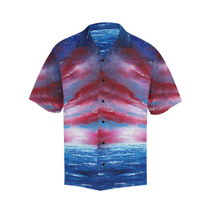 Men's Stars And Stripes Blue Red Hawaiian Shirt | JSFA - JSFA - Original Art On Fashion by Jenny Simon