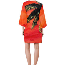 Load image into Gallery viewer, Orange Palm Tree Bell Sleeve Dress | JSFA - JSFA - Original Art On Fashion by Jenny Simon