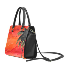 Load image into Gallery viewer, Orange Palm Tree Handbag Top Handle | JSFA - JSFA - Original Art On Fashion by Jenny Simon