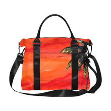 Load image into Gallery viewer, Orange Palm Tree Ladies Weekender Travel Carry On Bag - JSFA - Art On Fashion by Jenny Simon