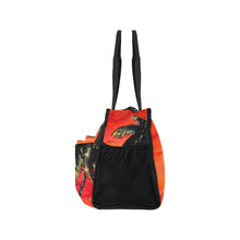 Load image into Gallery viewer, Orange Palm Tree Pool Beach Tote | JSFA - JSFA - Art On Fashion by Jenny Simon