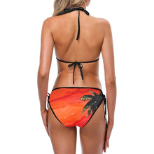Load image into Gallery viewer, Orange Palm Tree String Bikini | JSFA - JSFA - Original Art On Fashion by Jenny Simon