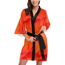Load image into Gallery viewer, Orange Palm Tree Women's Kimono Robe - JSFA - Art On Fashion by Jenny Simon
