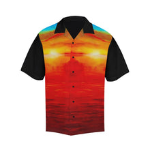 Load image into Gallery viewer, Orange Sunset Hawaiian Shirt Black Sleeves | JSFA - JSFA - Original Art On Fashion by Jenny Simon
