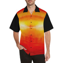 Load image into Gallery viewer, Orange Sunset Magic Black Sleeve Hawaiian Shirt | JSFA - JSFA - Original Art On Fashion by Jenny Simon