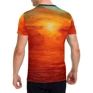 Orange Sunset Men's T-Shirt | JSFA - JSFA - Original Art On Fashion by Jenny Simon