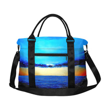 Load image into Gallery viewer, Rebirth Blue Orange Sunset Ladies Weekender Travel Carry On Bag - JSFA - Art On Fashion by Jenny Simon