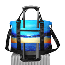 Load image into Gallery viewer, Rebirth Blue Orange Sunset Ladies Weekender Travel Carry On Bag - JSFA - Art On Fashion by Jenny Simon