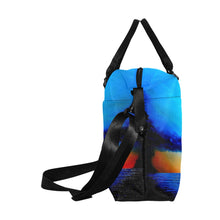 Load image into Gallery viewer, Rebirth Blue Orange Sunset Ladies Weekender Travel Carry On Bag - JSFA - Art On Fashion by Jenny Simon