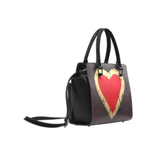 Load image into Gallery viewer, Red Big Heart Classic Handbag Top Handle | JSFA - JSFA - Original Art On Fashion by Jenny Simon