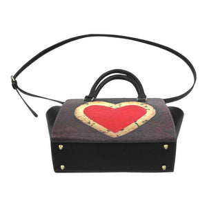Red Big Heart Classic Handbag Top Handle | JSFA - JSFA - Original Art On Fashion by Jenny Simon
