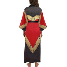 Load image into Gallery viewer, Red Heart 56" EXTRA LONG Kimono Robe For Tall Women | JSFA - JSFA - Art On Fashion by Jenny Simon