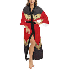 Load image into Gallery viewer, Red Heart 56" EXTRA LONG Kimono Robe For Tall Women | JSFA - JSFA - Art On Fashion by Jenny Simon