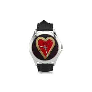 Red Heart Women's Watch Black Band | JSFA - JSFA - Original Art On Fashion by Jenny Simon