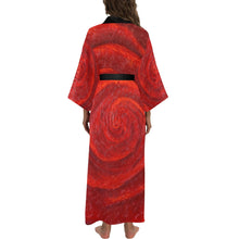 Load image into Gallery viewer, Red Rose 56" EXTRA LONG Kimono Robe For Tall Women | JSFA - JSFA - Art On Fashion by Jenny Simon