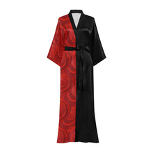 Load image into Gallery viewer, Red Rose Bud 56" EXTRA LONG Kimono Robe For Tall Women | JSFA - JSFA - Art On Fashion by Jenny Simon