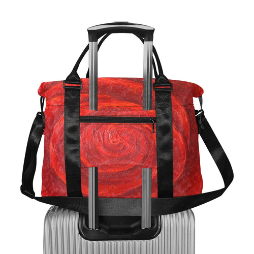 Red Rose Ladies Weekender Travel Carry On Bag - JSFA - Art On Fashion by Jenny Simon