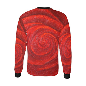 Red Rose Long Sleeve Men's T-shirt | JSFA - JSFA - Original Art On Fashion by Jenny Simon