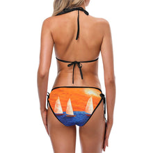 Load image into Gallery viewer, Sail Boats Orange String Bikini | JSFA - JSFA - Original Art On Fashion by Jenny Simon