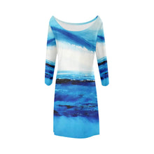 Load image into Gallery viewer, Spellbound Blue White A-Line Dress | JSFA - JSFA - Original Art On Fashion by Jenny Simon