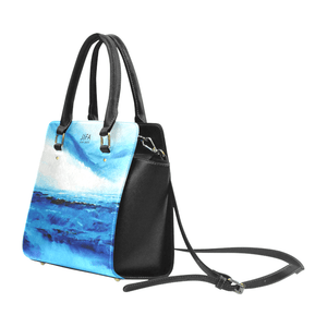 Spellbound Blue White Ocean Classic Handbag Top Handle | JSFA - JSFA - Original Art On Fashion by Jenny Simon