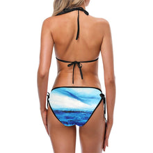 Load image into Gallery viewer, Spellbound Blue White String Bikini | JSFA - JSFA - Original Art On Fashion by Jenny Simon