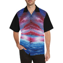 Load image into Gallery viewer, Stars And Stripes Blue Red Hawaiian Shirt Black Sleeves | JSFA - JSFA - Original Art On Fashion by Jenny Simon