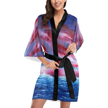 Load image into Gallery viewer, Stars & Stripes Red White Blue Women's Kimono Robe - JSFA - Art On Fashion by Jenny Simon