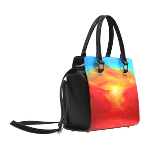 Sunset Blue Magic Classic Handbag Top Handle | JSFA - JSFA - Original Art On Fashion by Jenny Simon