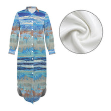 Load image into Gallery viewer, BLUE TALES Swimsuit Cover Up Dress Blouse Botton Down Shirt | JSFA - JSFA Jenny Simon