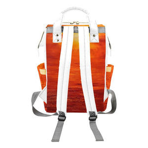 Bright Orange Sunset Water - Resistant Backpack | JSFA - JSFA - Art On Fashion by Jenny Simon