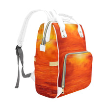 Load image into Gallery viewer, Bright Orange Sunset Water - Resistant Backpack | JSFA - JSFA - Art On Fashion by Jenny Simon