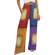 Load image into Gallery viewer, HAPPY QUAD Women's Palazzo Pants | Wide Leg Pants High Waist Flowy Trousers | JSFA - JSFA Jenny Simon