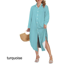 Load image into Gallery viewer, Multiple Solid Colors Swimsuit Cover Up Dress Blouse Botton Down Shirt | JSFA - JSFA Jenny Simon