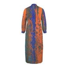 Load image into Gallery viewer, ORANGE BLUE Swimsuit Cover Up Dress Blouse Botton Down Shirt | JSFA - JSFA Jenny Simon