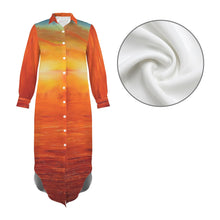 Load image into Gallery viewer, ORANGE SUNSET Swimsuit Cover Up Dress Blouse Botton Down Shirt | JSFA - JSFA Jenny Simon