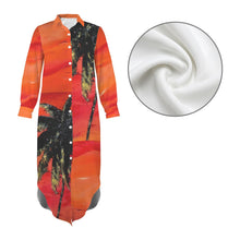 Load image into Gallery viewer, PALM TREE Swimsuit Cover Up Dress Blouse Botton Down Shirt | JSFA - JSFA Jenny Simon