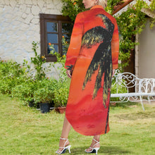 Load image into Gallery viewer, PALM TREE Swimsuit Cover Up Dress Blouse Botton Down Shirt | JSFA - JSFA Jenny Simon