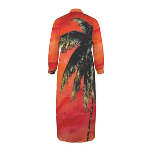 PALM TREE Swimsuit Cover Up Dress Blouse Botton Down Shirt | JSFA - JSFA Jenny Simon