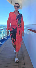 Load image into Gallery viewer, PALM TREE Swimsuit Cover Up Dress Blouse Botton Down Shirt | JSFA - JSFA Jenny Simon