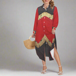 RED HEART Swimsuit Cover Up Dress Blouse Botton Down Shirt | JSFA - JSFA Jenny Simon