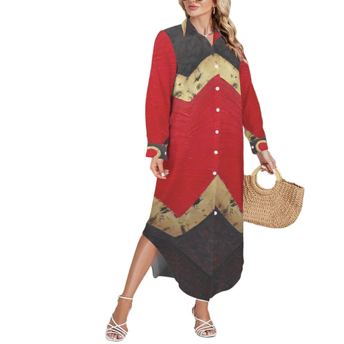 RED HEART Swimsuit Cover Up Dress Blouse Botton Down Shirt | JSFA - JSFA Jenny Simon