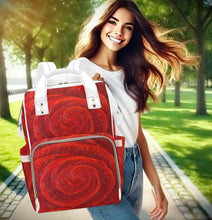 Load image into Gallery viewer, Red Rose Multipurpose Water - Resistant Backpack | JSFA - JSFA - Art On Fashion by Jenny Simon