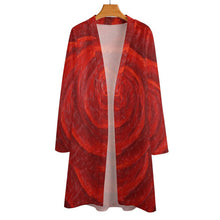 Load image into Gallery viewer, RED ROSE Women's Mid-Length Cardigan | JSFA - JSFA Jenny Simon